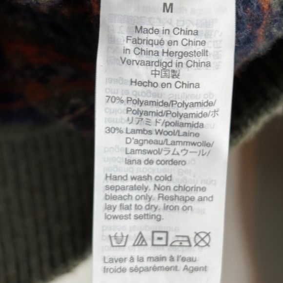 JCrew Fair Isle Wool Sweater Mens M Olive Green Holiday Ski Cabin Nordic Grandpa - Picture 5 of 9